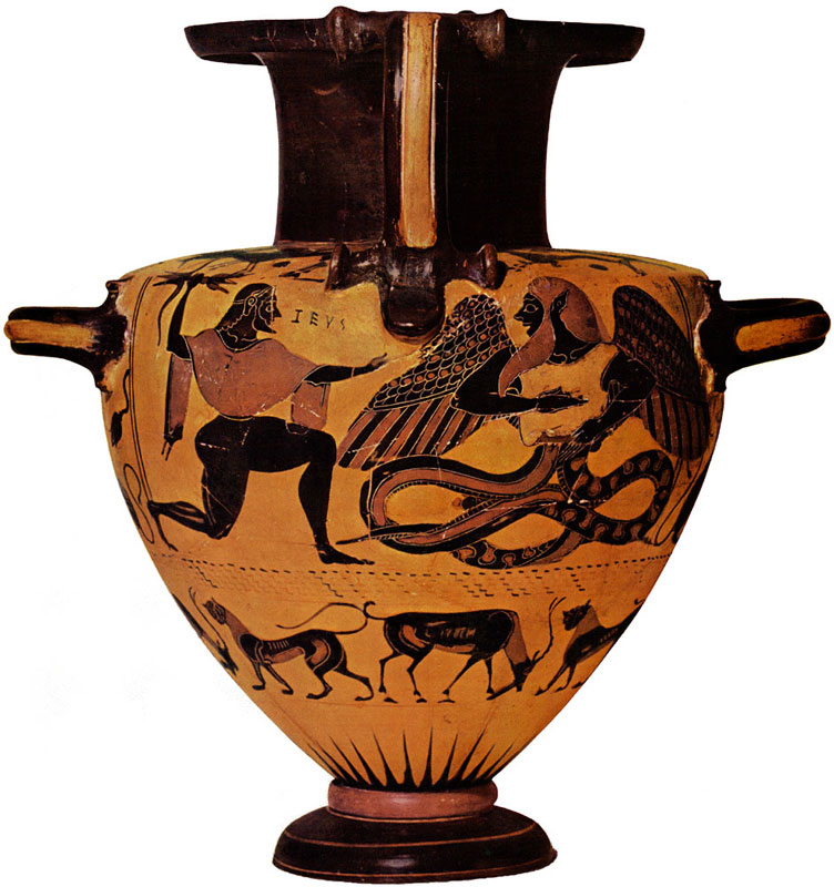 Битва с Тифоном,Кувшин, 2 век Италия